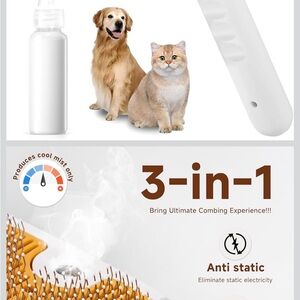 3-in-1 Pet Grooming Tool with Mist and Anti-Static